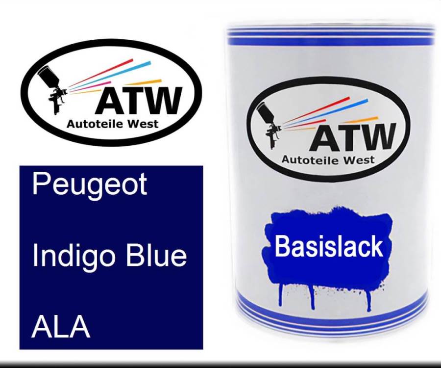 Peugeot, Indigo Blue, ALA: 500ml Lackdose, von ATW Autoteile West.